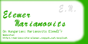 elemer marianovits business card
